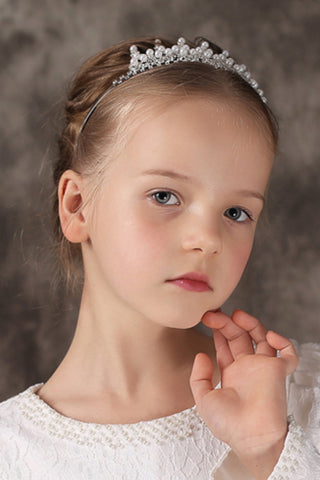 Hermosa niña de las flores de la aleación con la perla Tiaras