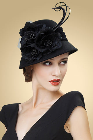 Elegante de lana otoño / invierno de las señoras con Bowler / sombrero cloche