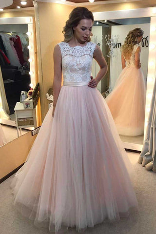 2024 Scoop Tulle Con Applique Y Sash A Line Lace Up Vestidos De Novia