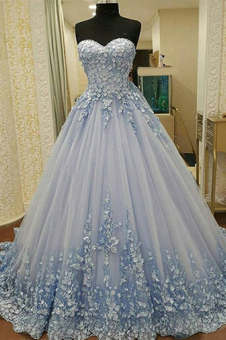 2024 Prom Dresses Sweetheart una línea de tul con flores hechas a mano Lace Up