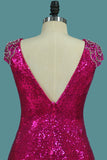 2024 Scoop Sirena Prom Dresses Sequins con tren de barrido de barrido