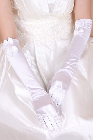 2024 raso elástico codo Longitud guantes nupciales # ST0025