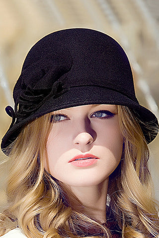 Lana de otoño / invierno de las señoras con Bowler / sombrero cloche