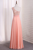 2024 Chiffon One Shoulder A Line Vestidos de baile con apliques Sweep Train